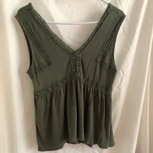 CUTE GREEN THICK STRAP TANK